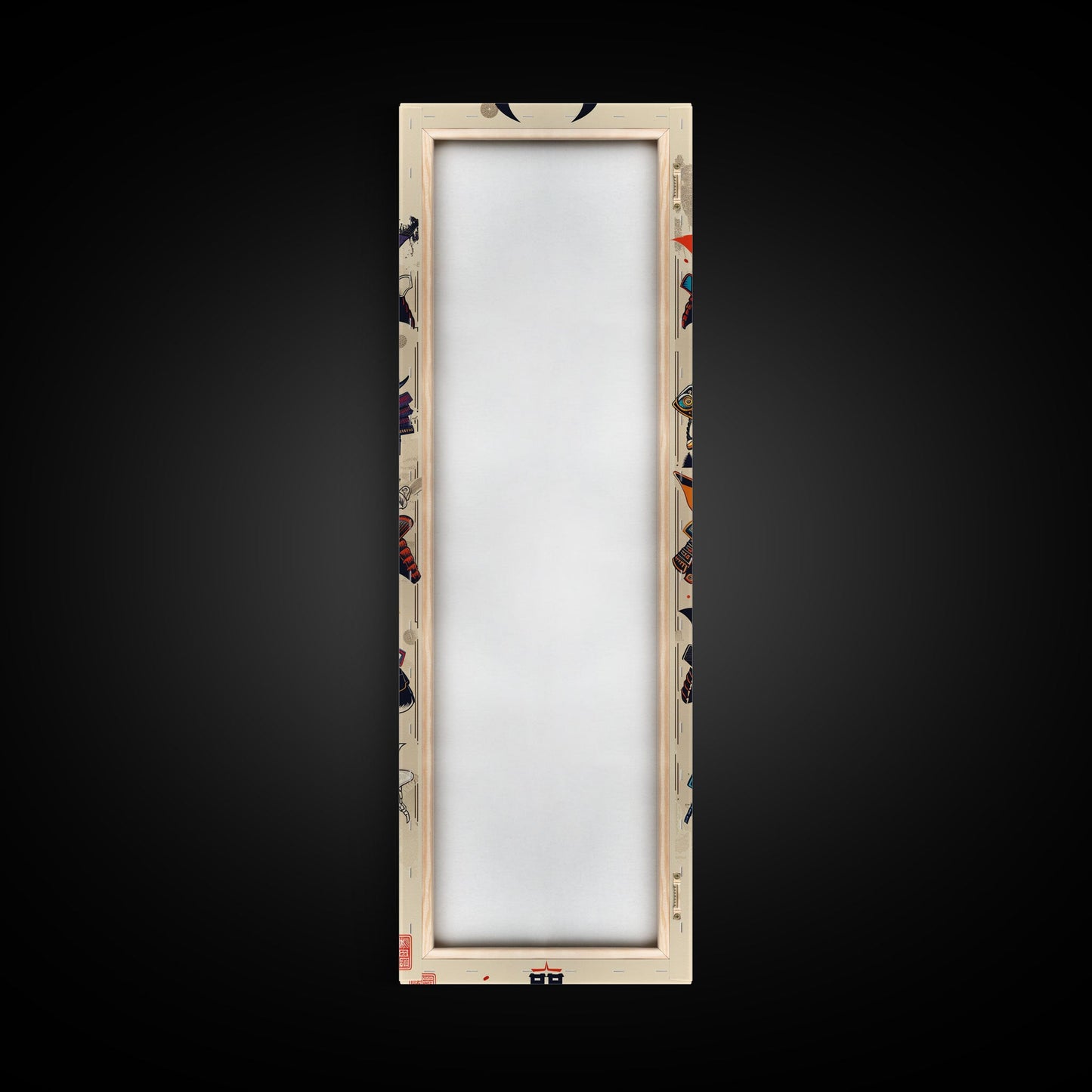 Canvas Print Traditional Japanese Samurai Helmets Collection, Intricate Details In Warrior Masks, Bold Cultural Decor For Any Space