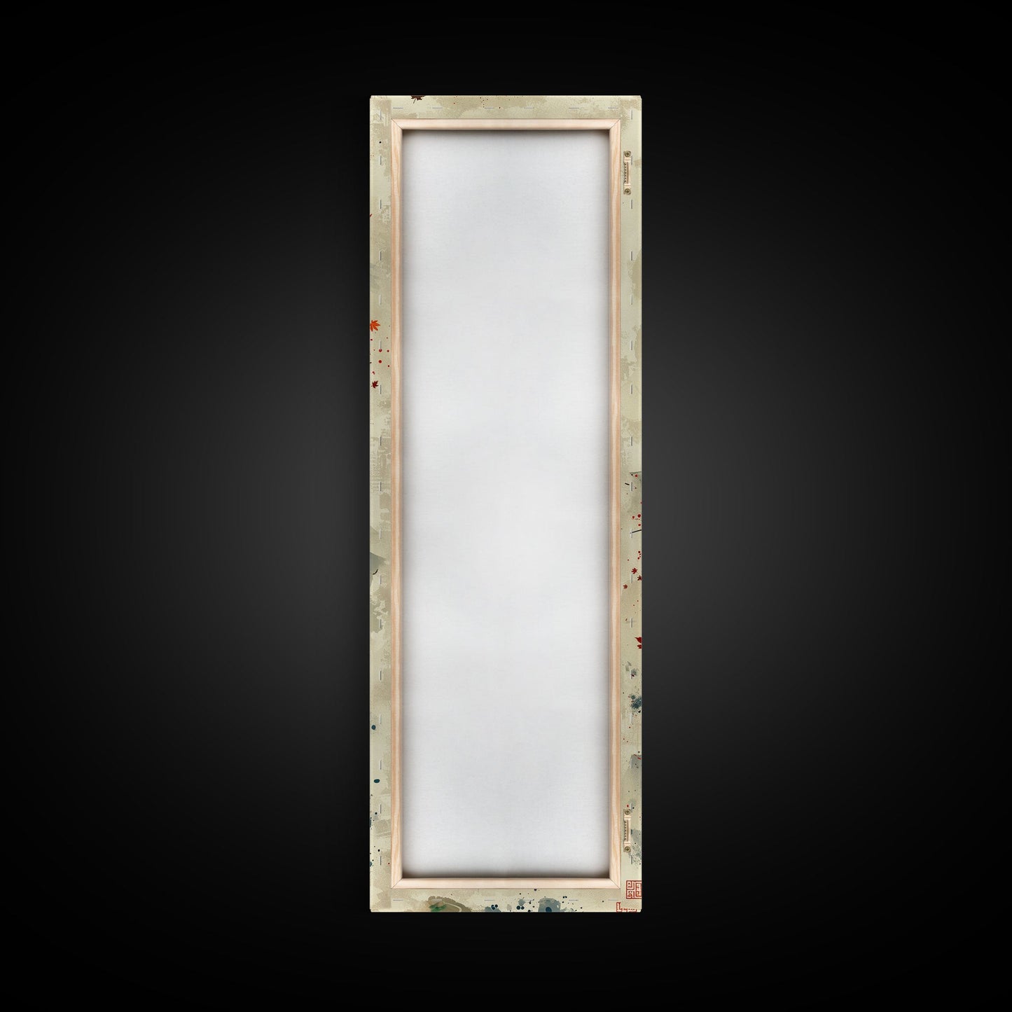 Autumn Bonsai Tree Traditional Japanese Style Nature Art On Framed Canvas Print In Ukiyo-e Art Design Tall Skinny Wood Block Wall Decor