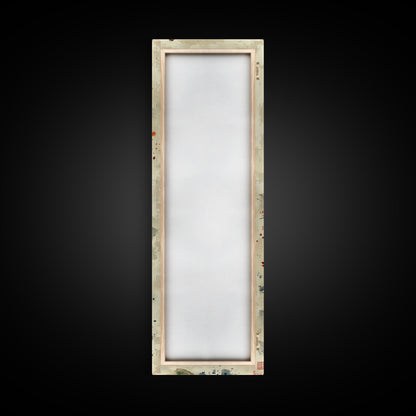 Autumn Bonsai Tree Traditional Japanese Style Nature Art On Framed Canvas Print In Ukiyo-e Art Design Tall Skinny Wood Block Wall Decor