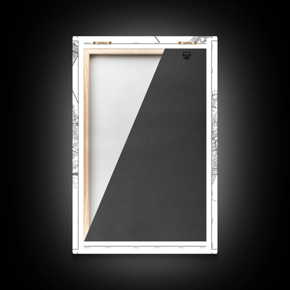 Chesapeake Street Map, Virginia Map, City Map Art, Modern Art, Wall Art, Canvas Print, Canvas Wall Art, Travel Art, Above Bed Décor