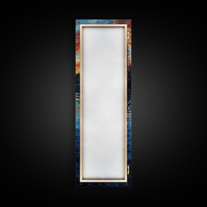 Sunset Canoe Reflection Canvas Print Coastal Landscape Art Nautical Decor Rustic Wall Art Lake Tahoe Art Above Bed Wall Art