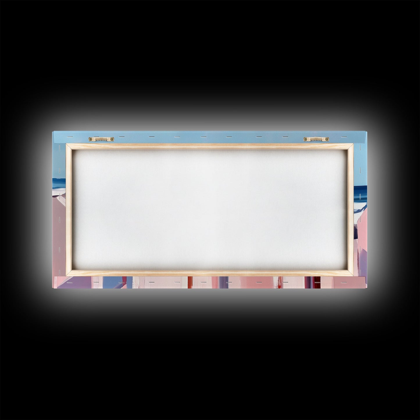 Beach Fence Painting, Coastal Landscape Art, Nautical Wall Decor, Soft Pastel Colors, Framed Canvas Print, Extra Wide Art, Seaside Home