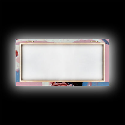 Texas Longhorn, Rustic Wall Art, Bull and Bear Art, Southwest Wall Art, Extra Wide Art, Pink Orange Wall Art, Canvas Print, Farmhouse Art