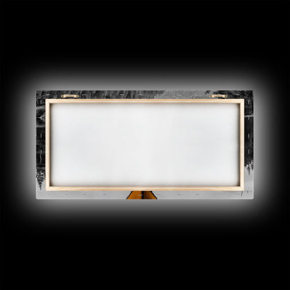 Reflections of Nature, lake Tahoe art, pine tree art, landscape painting, nature wall art, extra wide art, panoramic art, Canvas Print