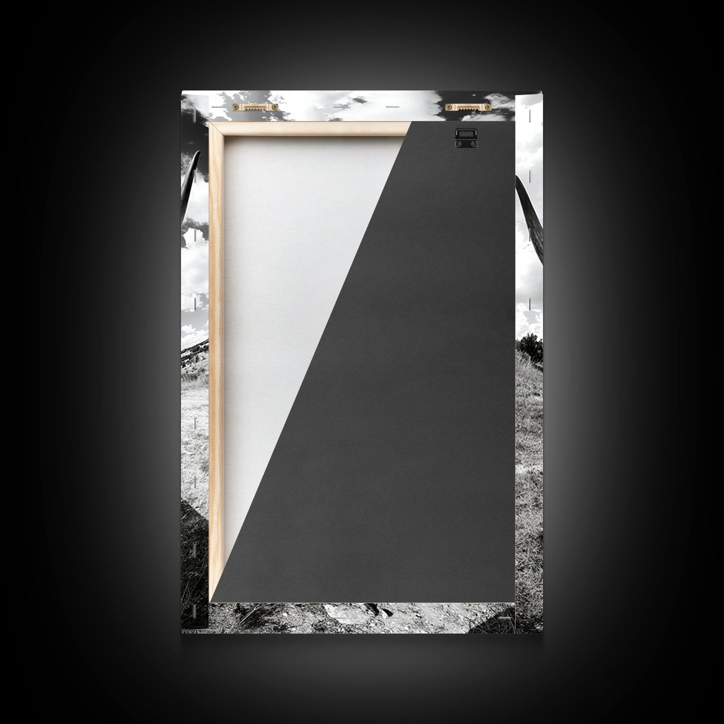 Texas Longhorn Close-up, bull and bear art, western decor, farmhouse art, rustic wall art, cowboy painting, framed canvas print