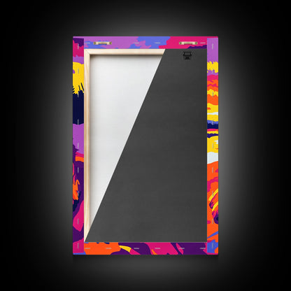 Beaded Moccasins Art, Southwest Wall Art, Pink Orange Wall Art, Boho Western Art, Framed Canvas Print, Rustic Home Decor