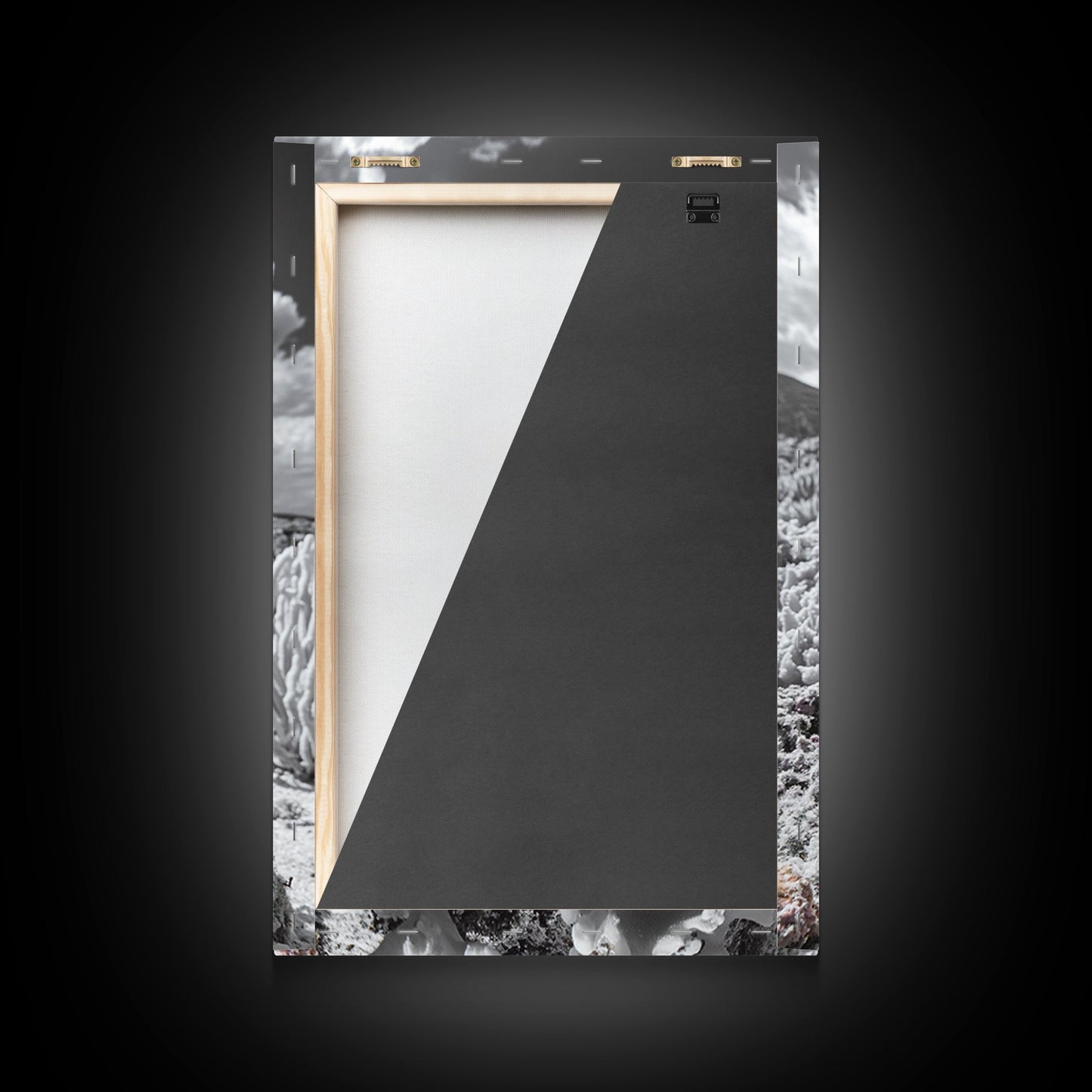 Ocean coral, coastal decor, nautical painting, framed canvas print, marine life art, whimsical ocean scene, tropical beach house wall art