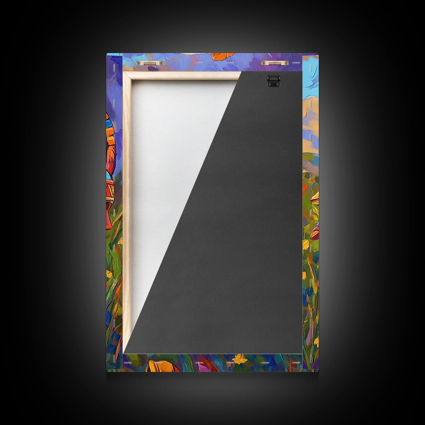 Native American Headdress, Goddess Art Print, Afrocentric Wall Art, Southwest Wall Art, Boho Art, Canvas Print, Rustic Wall Art