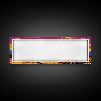 Kunst aus der Südwest-Wüste, Joshua-Tree-Kunst, Wandkunst in Pink und Orange, Sonnenuntergangsgemälde, abstrakte Kunst, gerahmter Leinwanddruck, extra breite Kunst