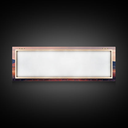 Mountain painting, landscape painting, southwest wall art, extra wide art, panoramic art, framed canvas print, Joshua tree art, moody art