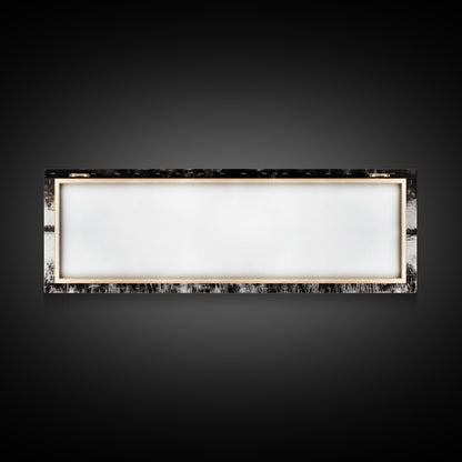 Bull and bear art, black and white painting, rustic wall art, farmhouse decor, extra wide art, framed canvas print, moody art, landscape painting