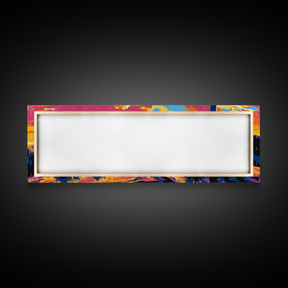 Southwest Sunset, Joshua tree art, desert landscape, southwest wall art, pink orange wall art, bold colors, framed canvas print