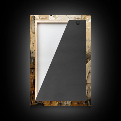 Realistic Horse Portrait with Warm Background - Framed Canvas Print, Equine Art, Living Room Wall Decor, Bedroom Horse Art Print