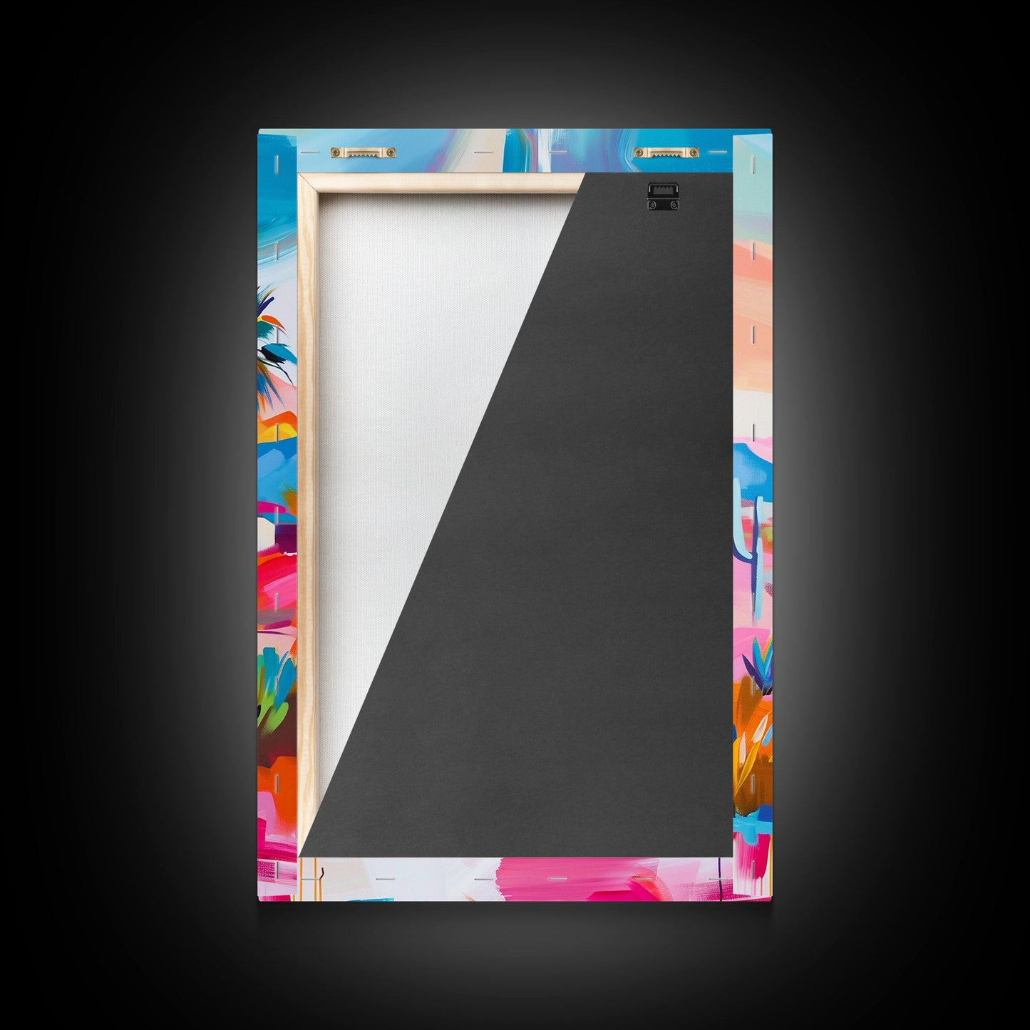 Colorful Desert Pathway Art - Framed Canvas Print, Southwestern Decor, Vibrant Living Room Wall Art, Modern Desert Landscape