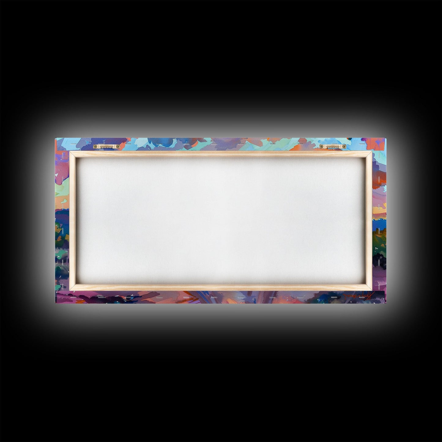 Cacti and Mountains Under Sunset Sky, Vibrant Southwestern Landscape Art, Framed Canvas Print, Boho Living Room Decor, Desert Scene