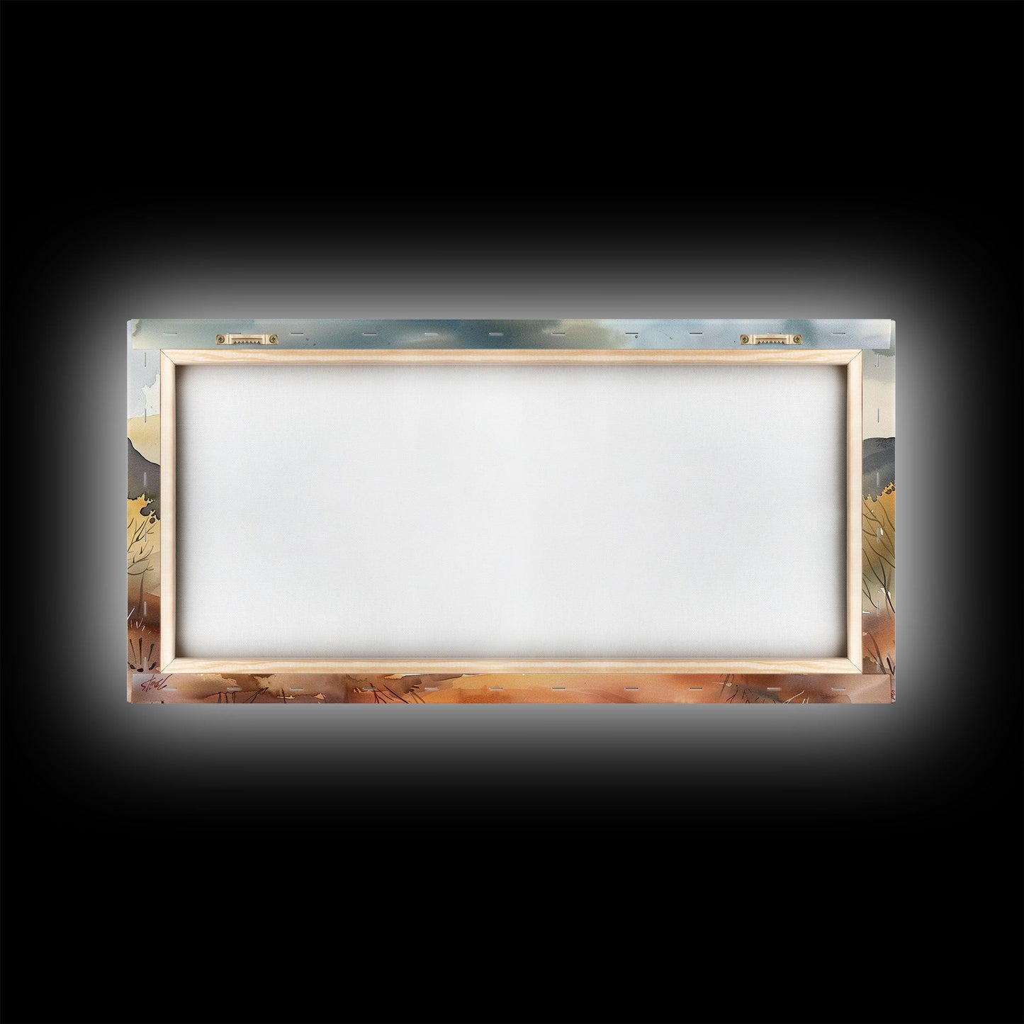 Serene Desert Landscape with Mountains and Sunlit Sky, Perfect Framed Canvas Print for Living Room, Boho Wall Art, Nature Decor