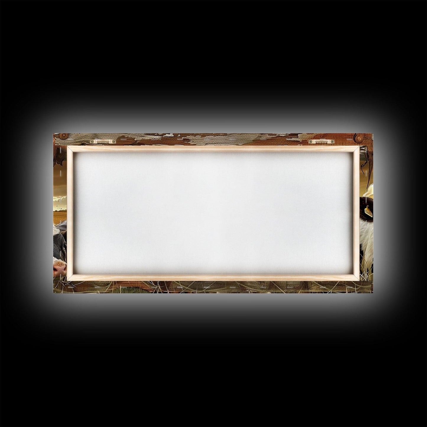 Charming desert garden with blooming cacti and sunset, Framed Canvas Print, perfect for rustic farmhouse living room art