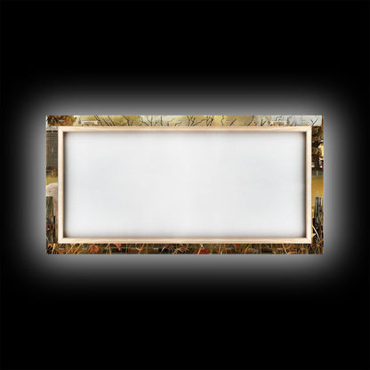 Cute cows peeking through barn fence, Framed Canvas Print, ideal for farmhouse living room, country style wall art decor