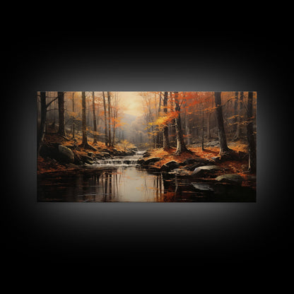 Fall Centerpiece Landscape Painting Canvas Print, Autumn Decor, Fall Centerpiece, Fall Home Decor, Fall Wall Decor, Fall Home Decor