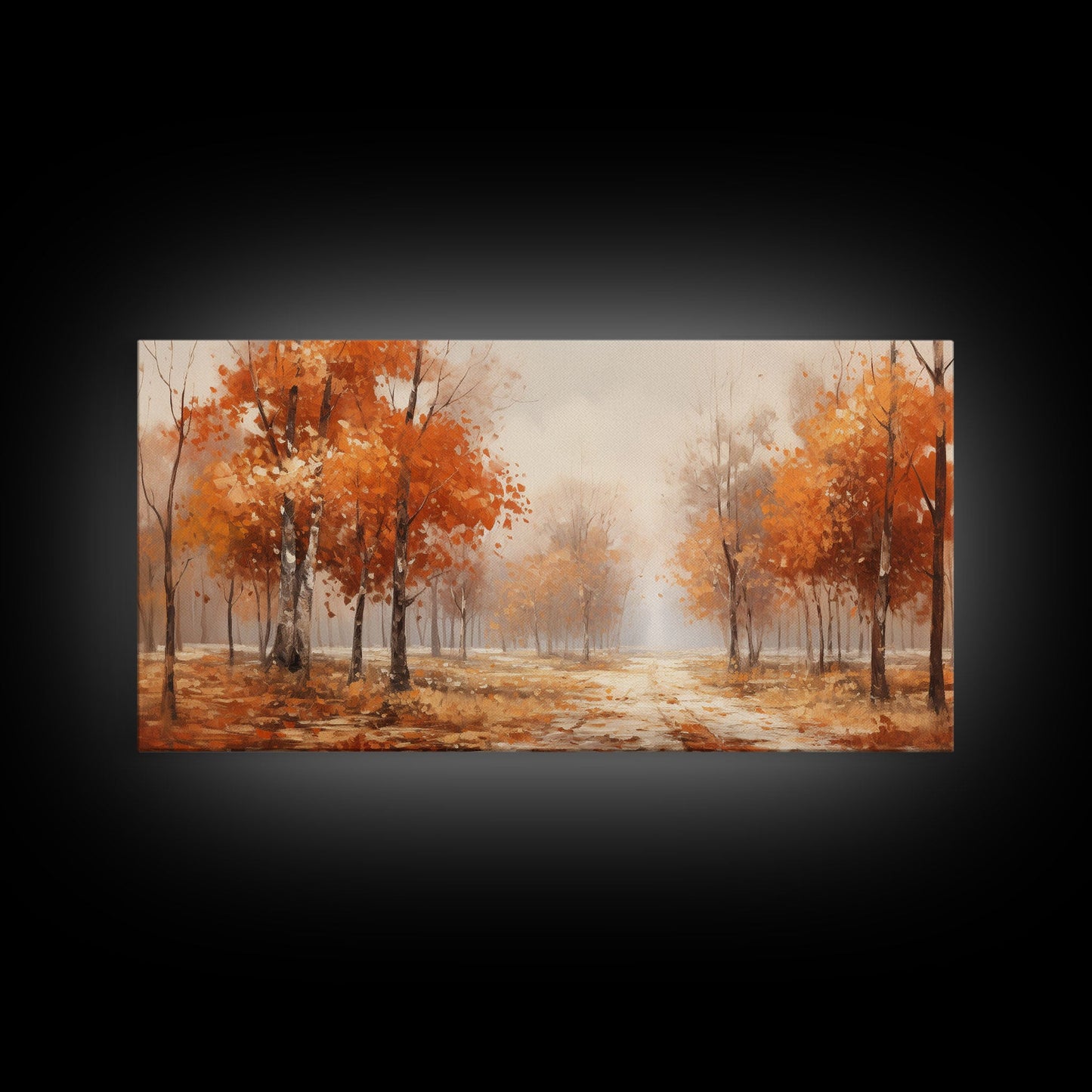 Seasonal Decor, Fall Centerpiece Landscape Painting Canvas Print, Autumn Decor, Fall Centerpiece, Fall Home Decor, Fall Farmhouse Wall Decor