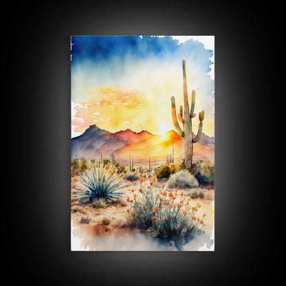 Arizona Desert canvas wall art Cactus print Farmhouse wall decor Nature wall art Wilderness Southwestern Wall Art Cactus canvas