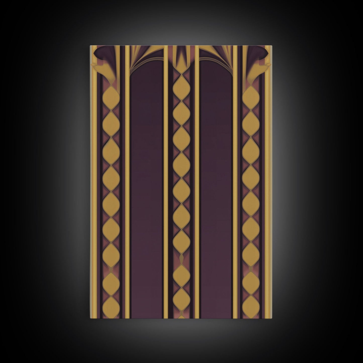 Art Deco Pattern Wall art, Framed Canvas Print, Art Deco, Canvas Wall art, Purple & gold art, Canvas wall art, Abstract art, Geometric art