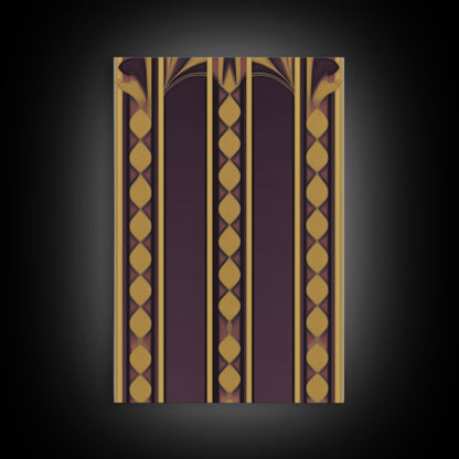 Art Deco Pattern Wall art, Framed Canvas Print, Art Deco, Canvas Wall art, Purple & gold art, Canvas wall art, Abstract art, Geometric art