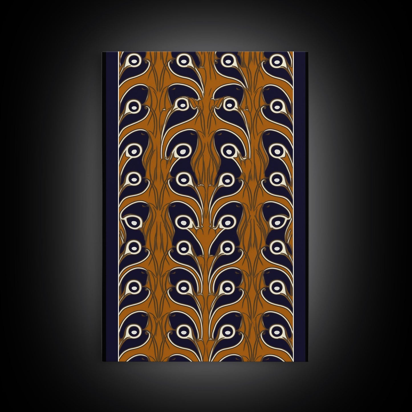 Art Deco Pattern Wall art - Framed Canvas Print - Art Deco - Abstract nature - Orange art - Patterns art - Beautiful art - Living room art