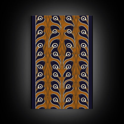 Art Deco Pattern Wall art - Framed Canvas Print - Art Deco - Abstract nature - Orange art - Patterns art - Beautiful art - Living room art