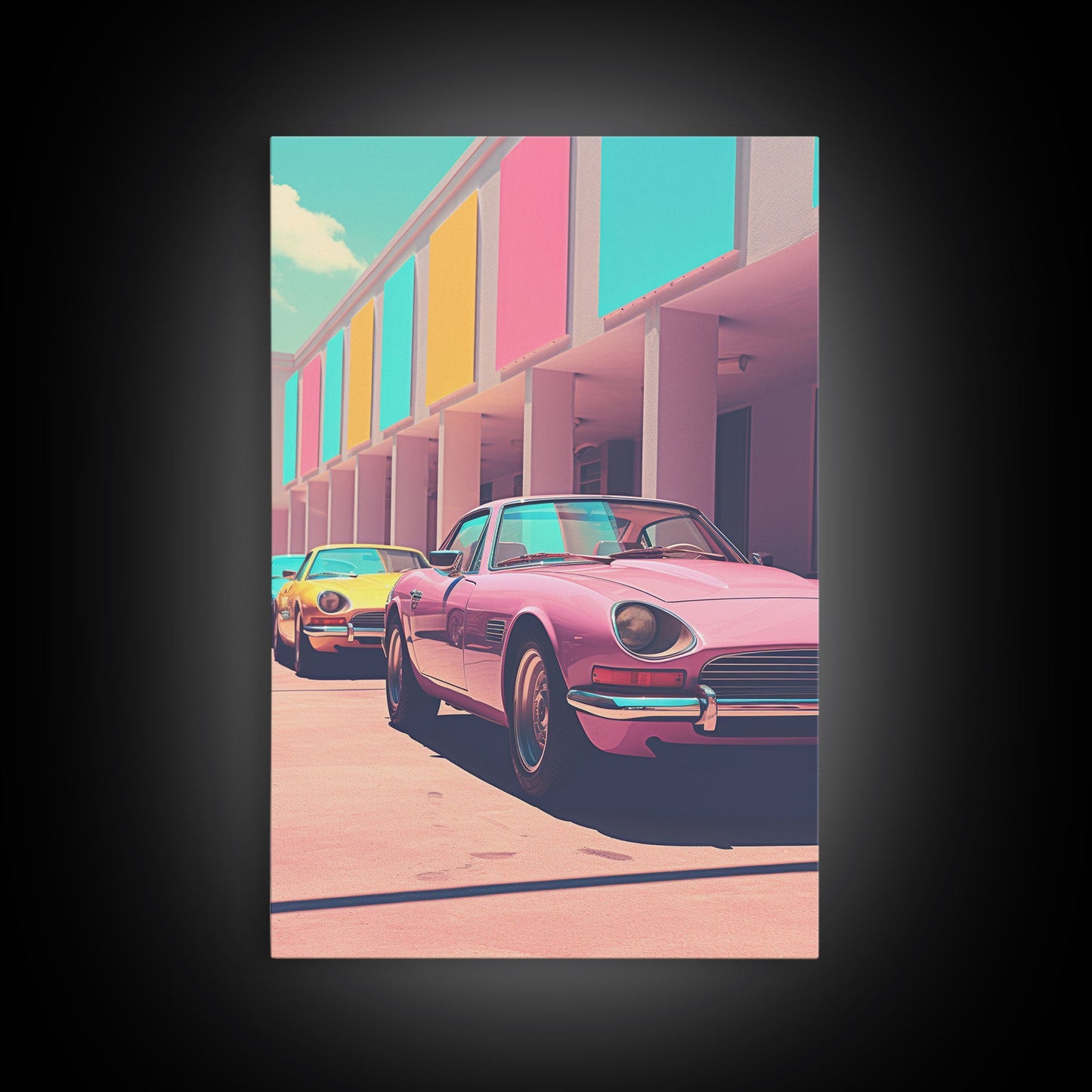 Classic Car Wall Art, Retro Art, Canvas Print, Wall Hanging, Portrait Art, Car Wall Art, Realtor Thank You, Apartment Wall Decor, Office Art