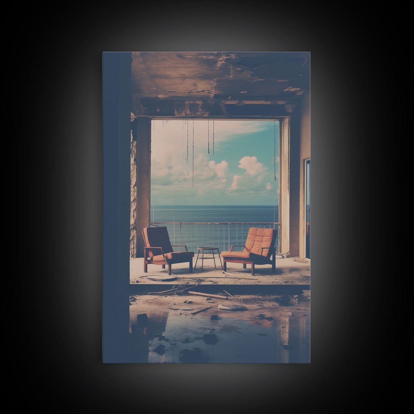 Abandoned House, Scary Wall Art, Haunted House Art, Canvas Print, Wall Hanging, Portrait Art, Entryway Prints, Bookshelf Decor, Office Print