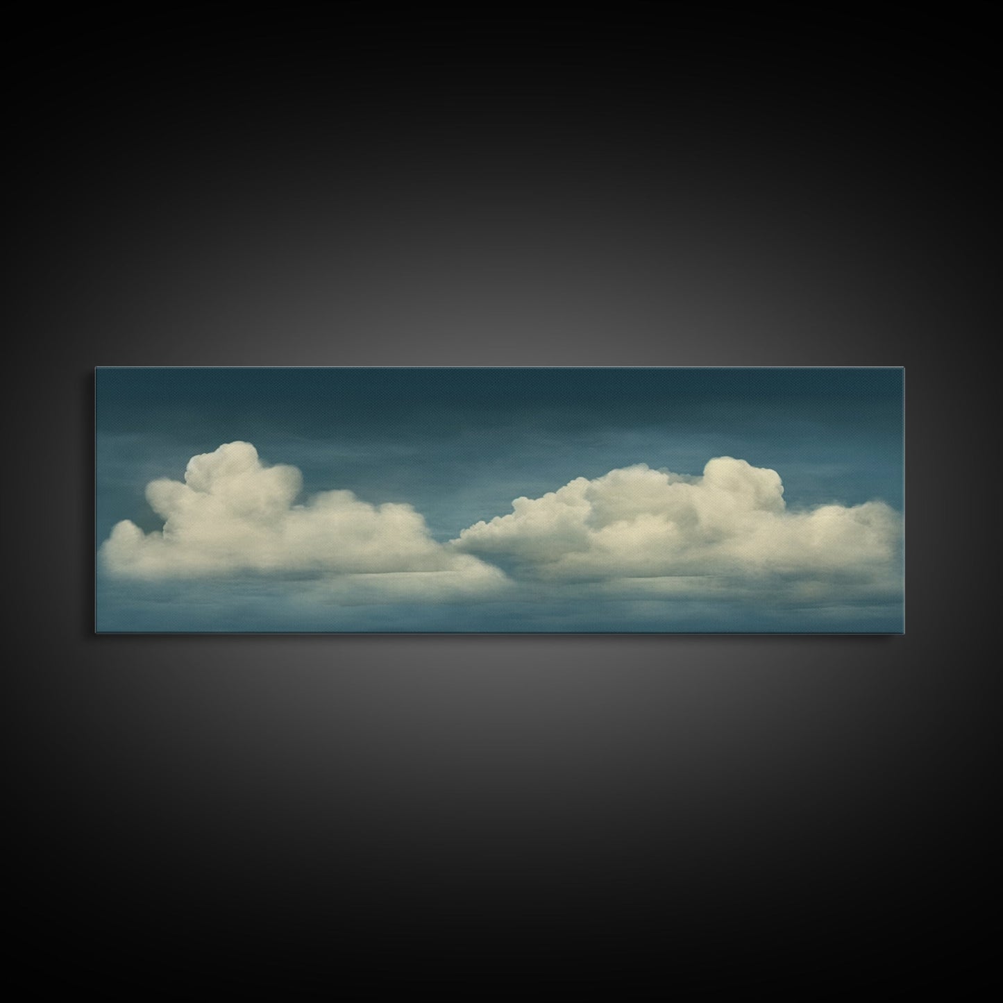 Wide Format Clouds Wall Art - Panoramic Print - Framed Canvas Print - Panoramic Framed Canvas Cloudy Art Print - Clouds On A Blue Sky