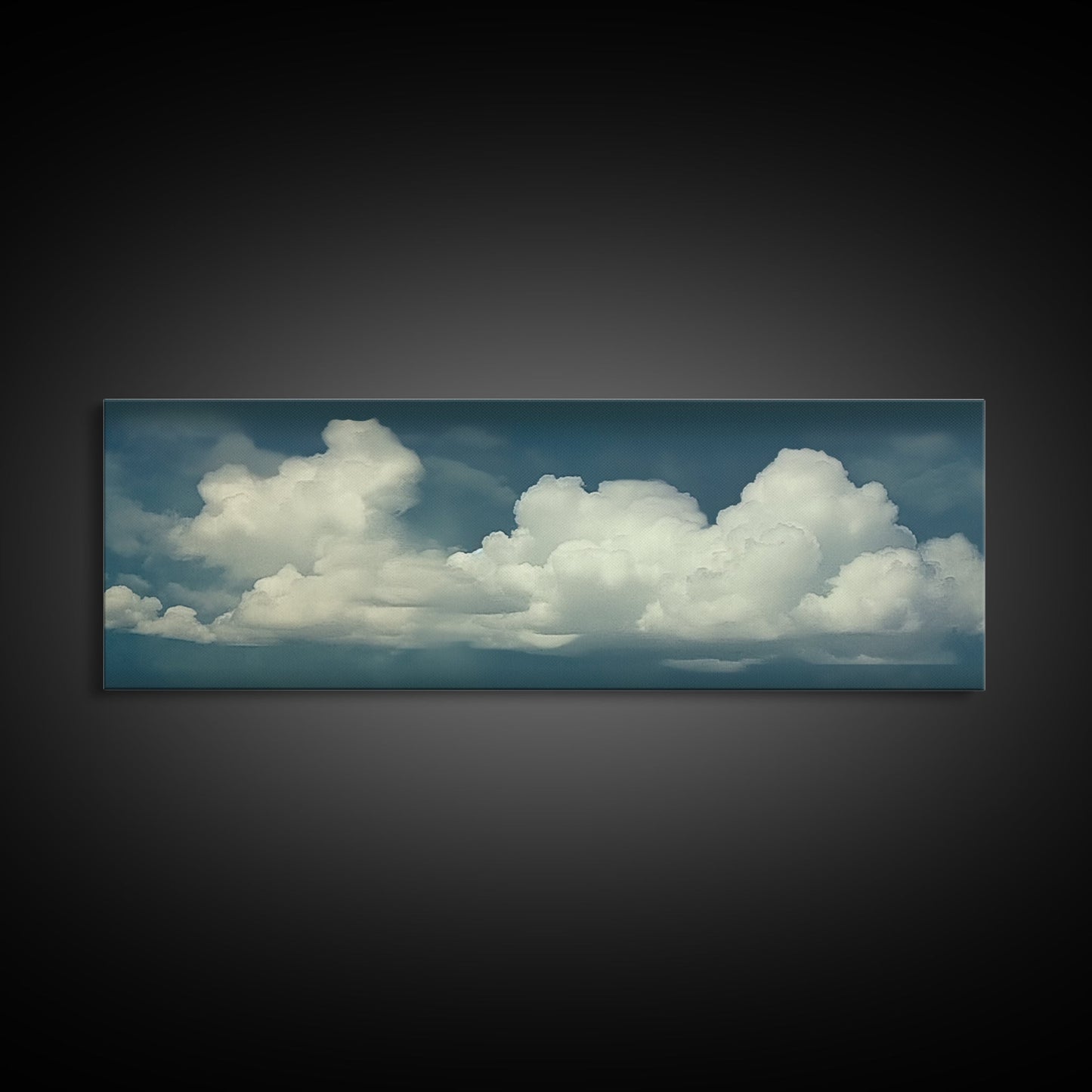 Large Format Clouds Wall Art - Panoramic Print - Framed Canvas Print - Panoramic Framed Canvas Cloudy Art Print - Clouds On A Blue Sky