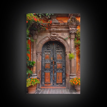 Change2 Indian Wall Art, Colorful Indian Doors, Framed Canvas Print, Painting Print, Traditional Hindu Architecture, Ready To Hang