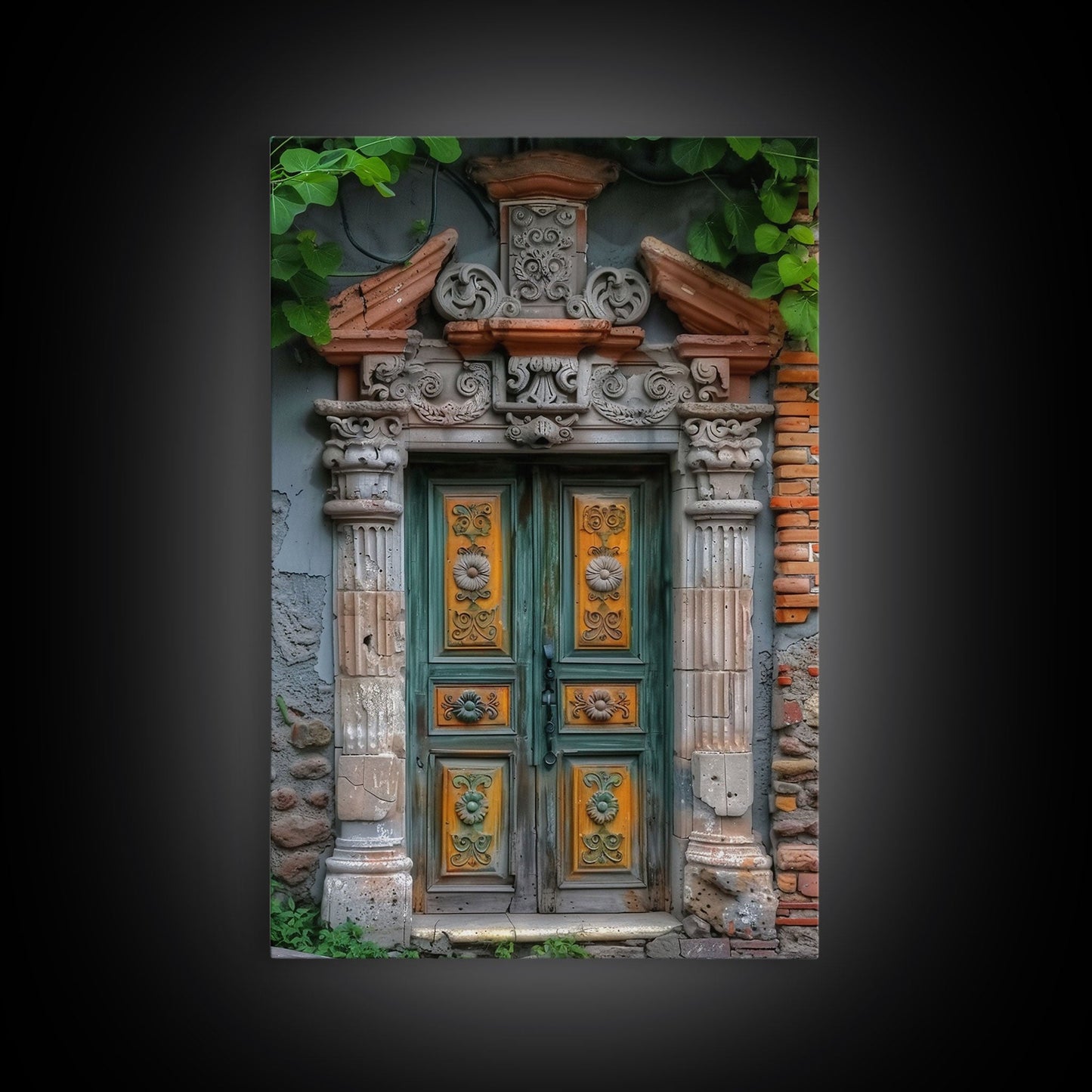 Change223 Colorful Indian Architecture Canvas Print, Traditional Art if India, Photography Print, Indian Wall Art, Living Room Decor