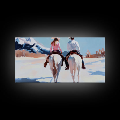 Portrait of cowboy amidst corn stalks, sunset skies, Framed Canvas Print, bold western art, autumn harvest season wall piece, fall farmhouse