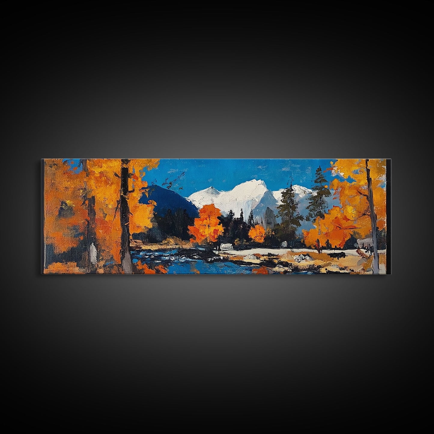 Landscape Wall Art Framed - Horizontal Landscape Print - Fall landscape Painting - Panoramic Landscape Wall Art - Woodlands Painting - Nature Art