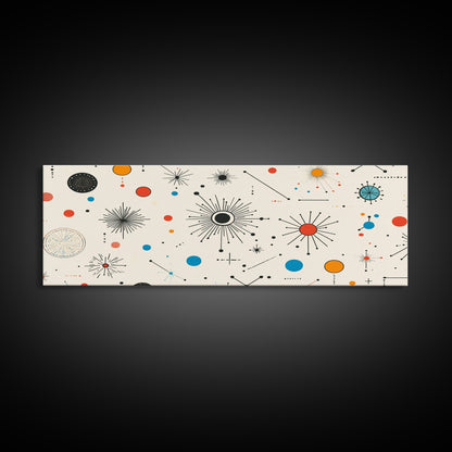 Retro Star Pattern Wall Art Print, Canvas Print, Trendy Art, Eclectic / Kitsch Decor, Midcentury Modern Nursery Decor, Cute Art for Kid's Room