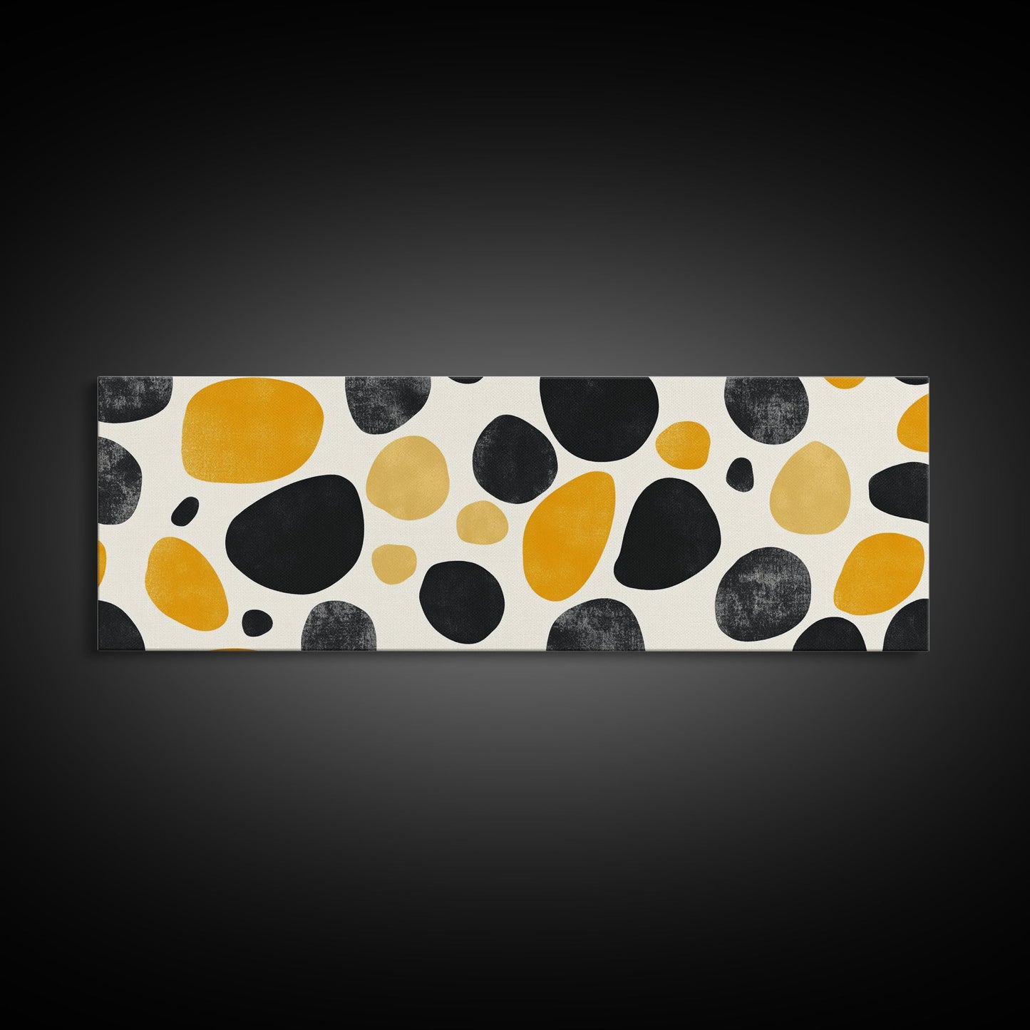 Stones In A River Bed, Frames Canvas Print, Black, Gold and White Abstract Painting Print, Modern Home Decor, Mid Century Modern Wall Art