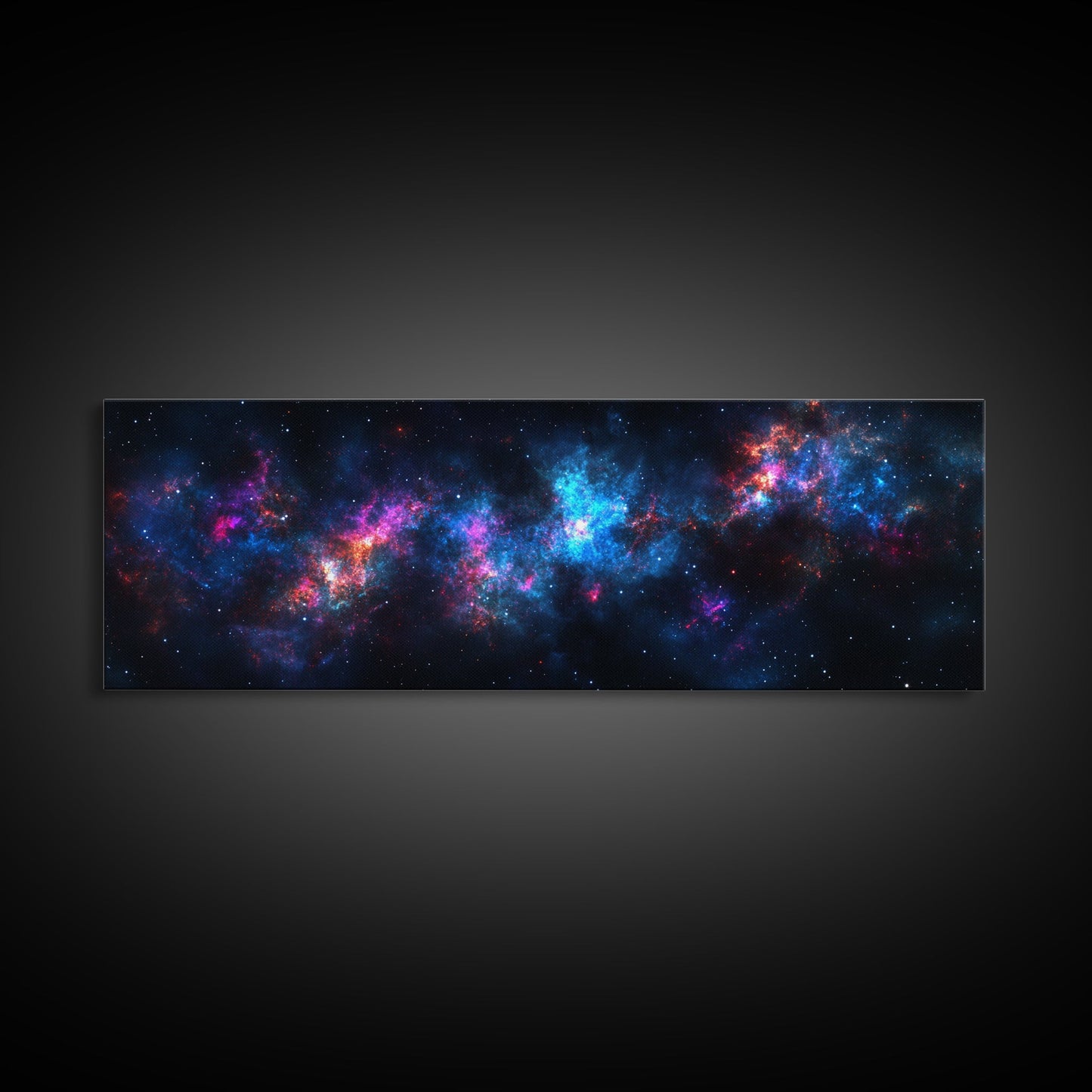 Galaxy Print Wall Art, Space Decor, Scifi Wall Art Framed Canvas Print, Universe and Stars Panoramic Wall Art