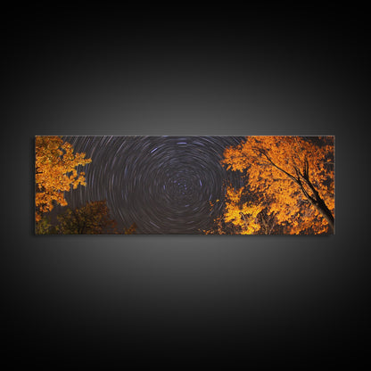 Time Lapse Photography Style Print, Panoramic Wall Art, Starry Night Sky Photo Print