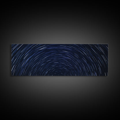 Spiral Of Stars Framed Canvas Print, Timelapse Photography Style Print, Oversized Living Room Decor