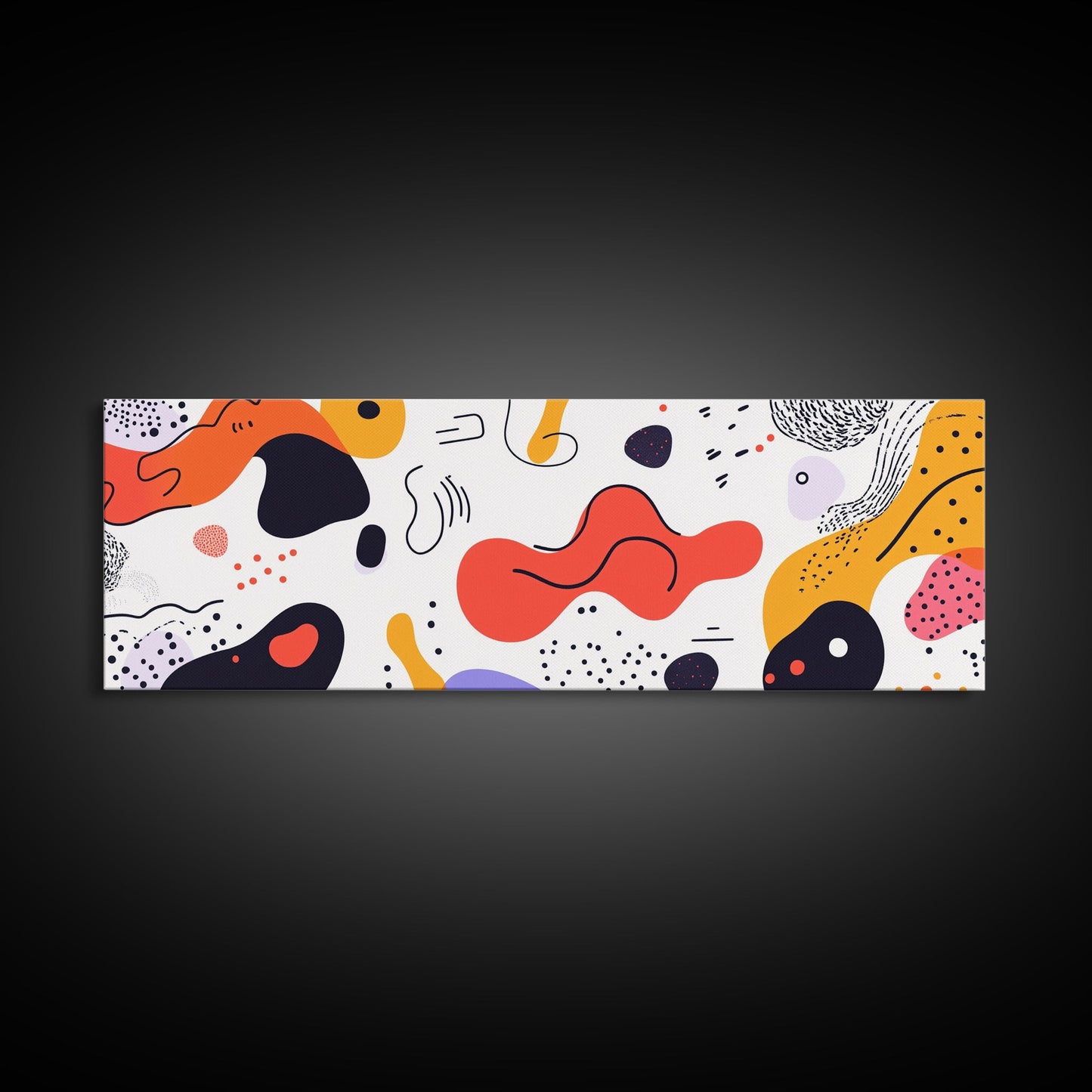 Retro 90s Style Wall Art, Panoramic Print, Splotchy Abstract Mall Art, Shopping Mall Style Decor, Modern Art