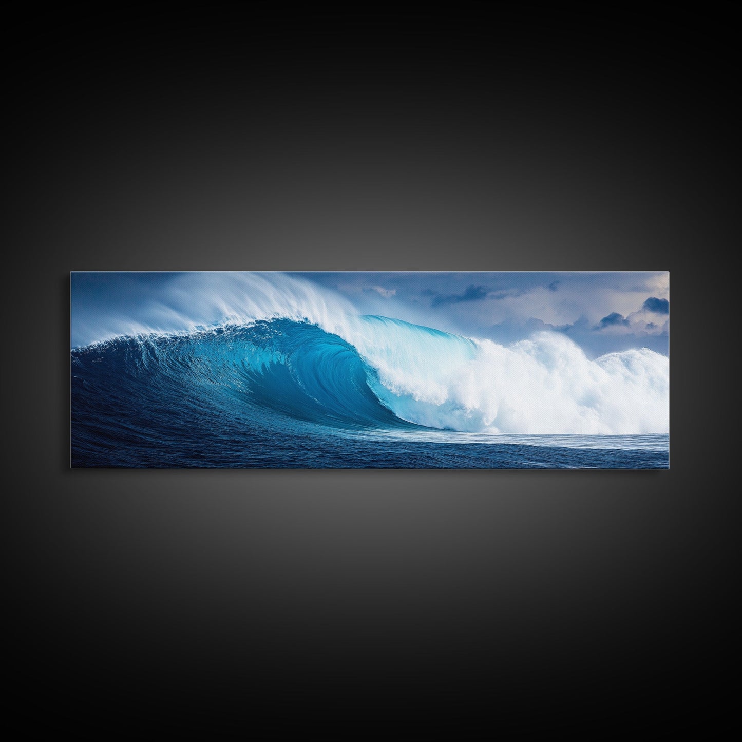 The Wave - Huge 40 Foot Wave - Surfer Decor - Framed Canvas Print - Nautical Decor - Nautical Art - Seascape Painting