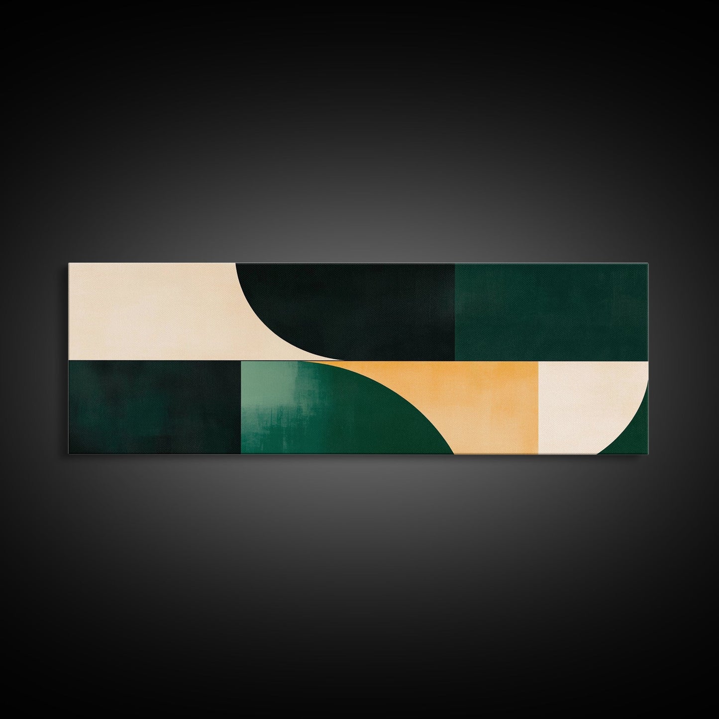 Geometric Mid-Century Modern Wall Art, Framed Canvas Print, Abstract Art, Modern Art, Geometric Patterns, MCM Home Decor, Emerald Green Art