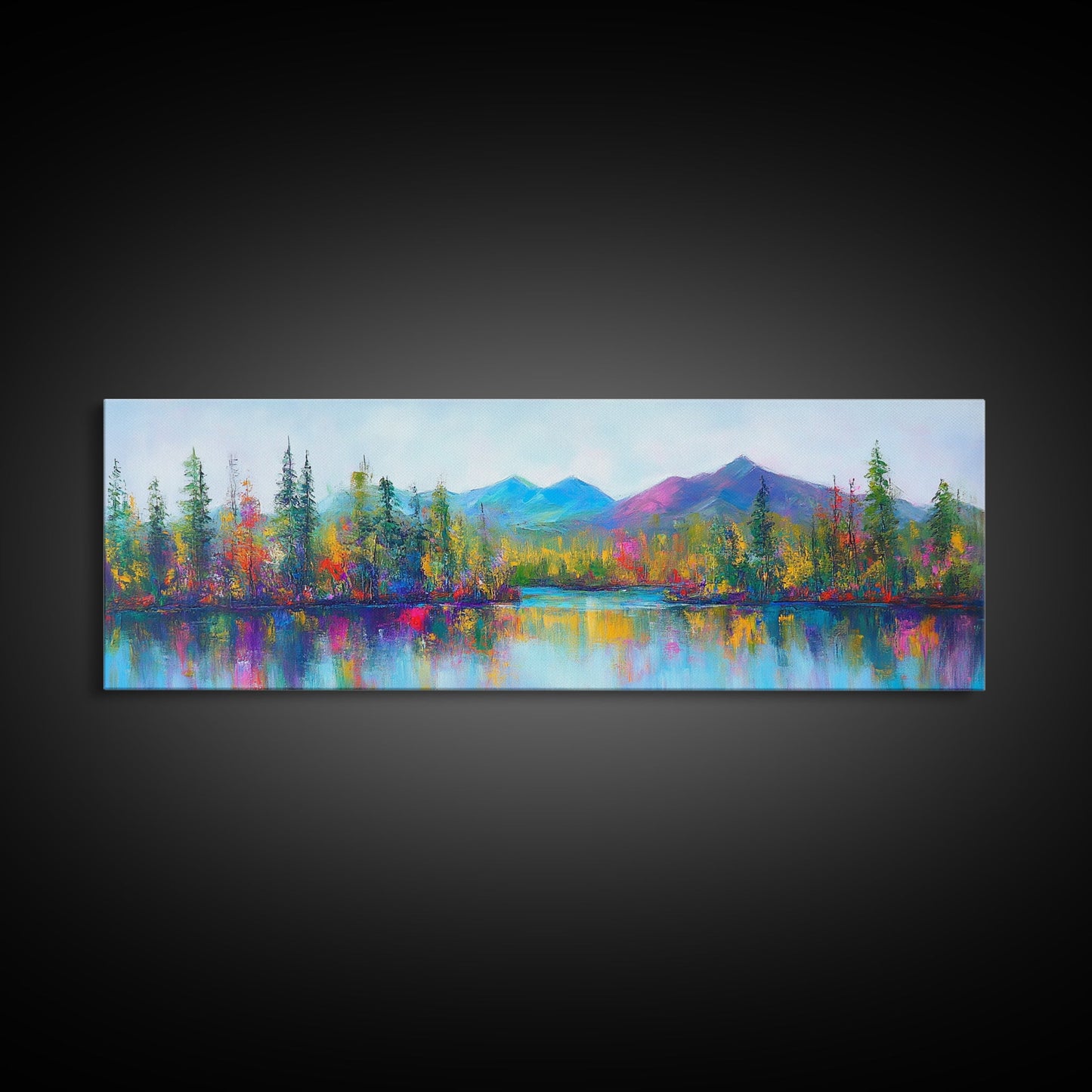 Abstract Landscape Painting Print, Panoramic, Surreal Art, Oversized Wide / Horizontal Fantasy Wall Art