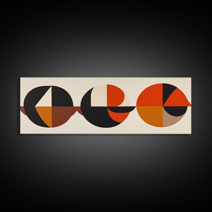 Abstract Art Deco Inspired Wall Art, Triangles and Circles, Geometric Pattern Wall Art, MCM Home Decor, Extra Wide Oversized Art