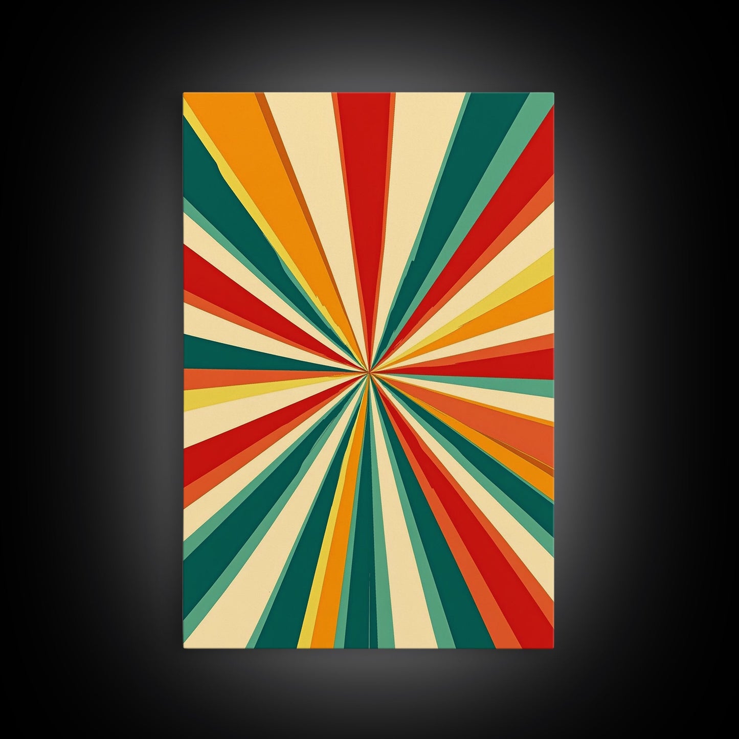 Mid-Century Abstract Art - Framed Canvas Print - Mid Century Modern Geometric Painting - Boho Style - Pastel Colors Wall Art