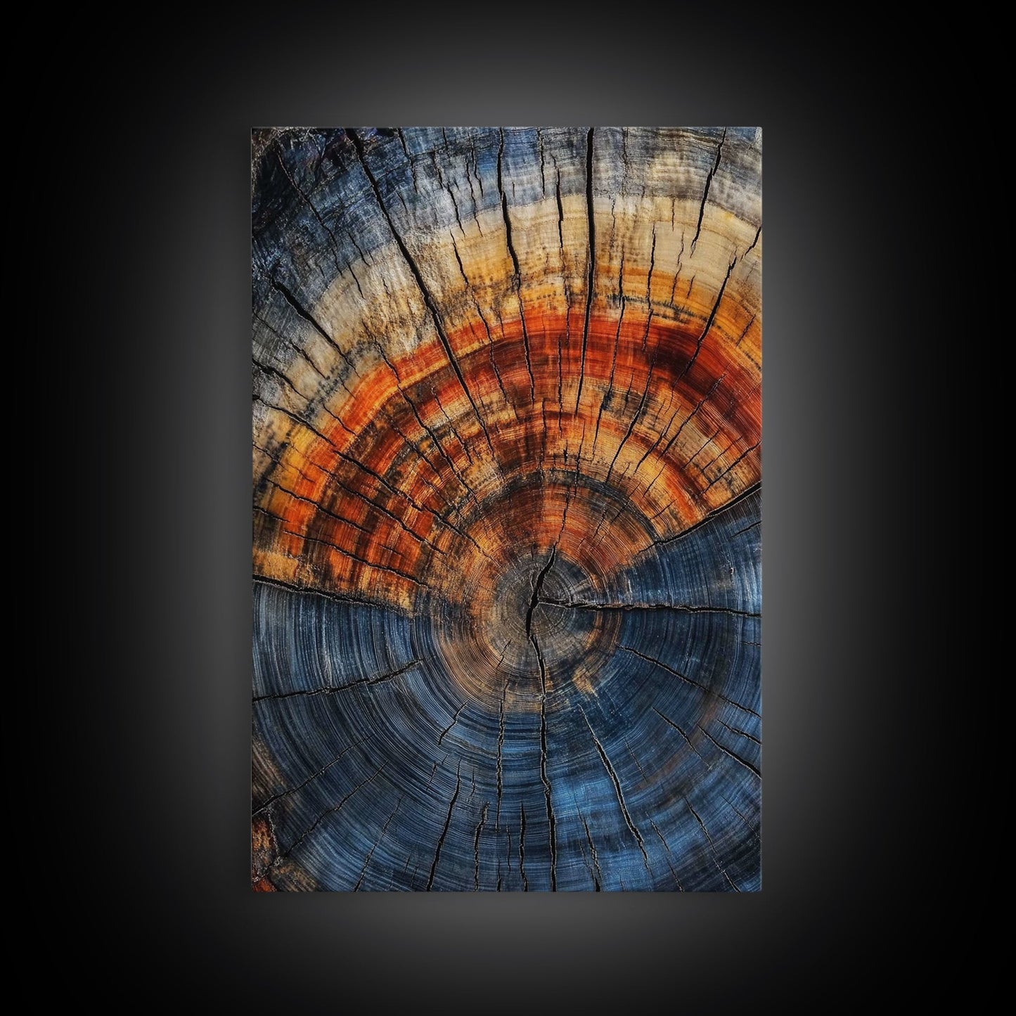 Nordic Style Tree Rings Canvas Print, Modern Farmhouse Rustic Decor, Wood Framed Art, Original Art On Canvas Wood Rings Wall Art Print