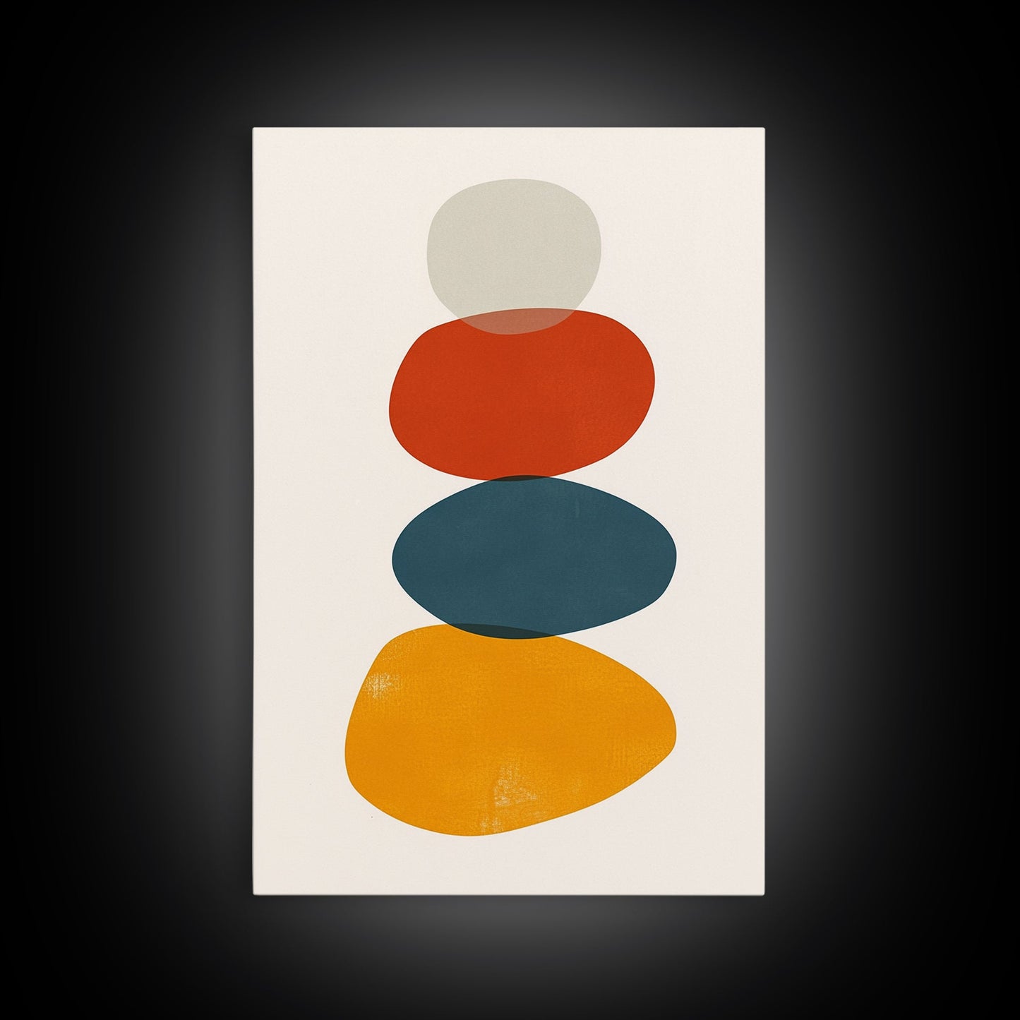 Watercolor Print Of A Cairn, Rock Stack Canvas Print, Mid Century Modern Art, Cairn Art, White Background Boho Living Room Decor